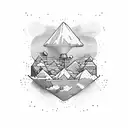 floating island tattoo design idea