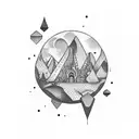 floating island tattoo design idea