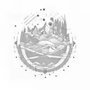 floating island tattoo design idea