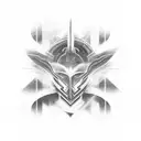 An abstract design of a divine being in a sci-fi setting tattoo design idea