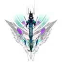 A sci-fi inspired tattoo depicting a divine creature in an abstract style tattoo design idea