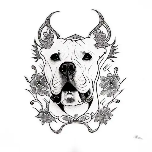 pitbull tattoo design idea