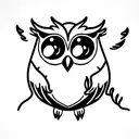 Owlbear with fish tattoo design idea