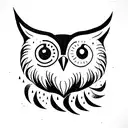 Owlbear with fish tattoo design idea