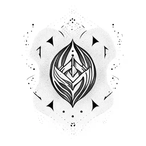 arrow piercing tidal waves tattoo design idea