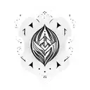 arrow piercing tidal waves tattoo design idea