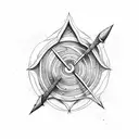 arrow piercing tidal waves tattoo design idea