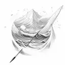 arrow piercing tidal waves tattoo design idea