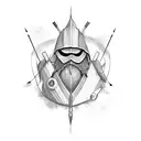 arrow piercing tidal waves tattoo design idea