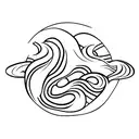 arrow and tidal waves tattoo design idea