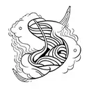 arrow and tidal waves tattoo design idea