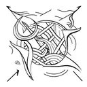 arrow and tidal waves tattoo design idea