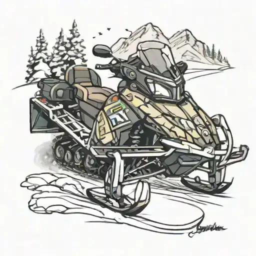 snowmobile design inspired tattoo design idea
