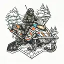 snowmobile design inspired tattoo design idea