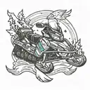 snowmobile design inspired tattoo design idea