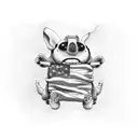 stitch from lilo and stitch with an American flag tattoo design idea