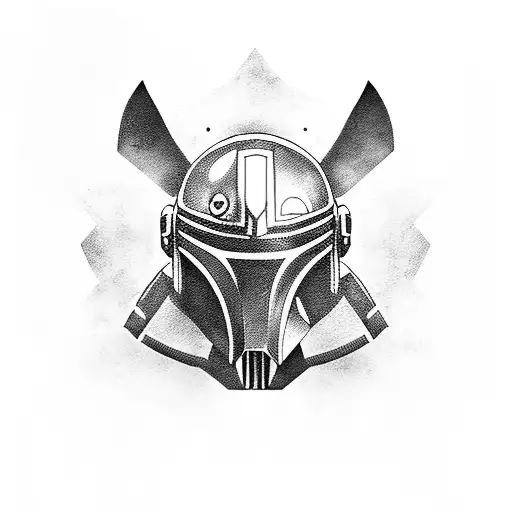 mandalorian armour  tattoo design idea
