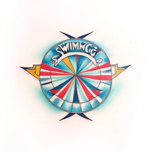 swimming in circles  tattoo design idea