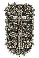 three crosses  with roses tattoo design idea