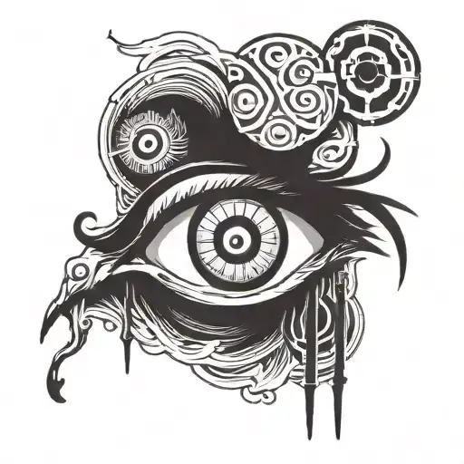 obito uchiha eye with illusion  tattoo design idea
