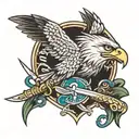 eagle snake and sword tattoo design idea