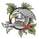 eagle snake and sword tattoo design idea