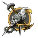 eagle snake and sword tattoo design idea