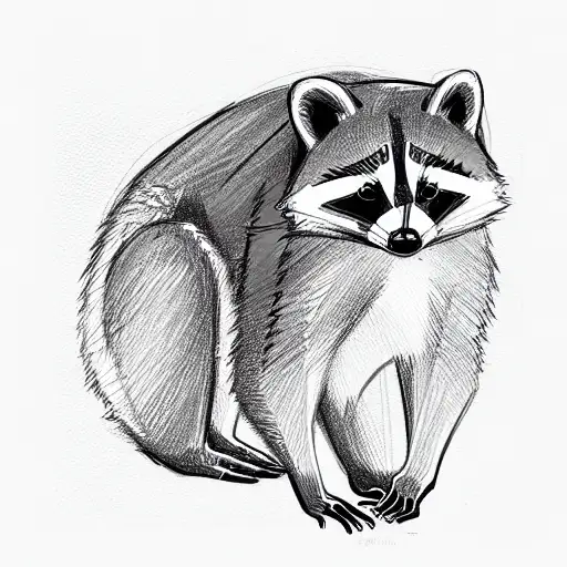 raccoon holding wrench tattoo design idea