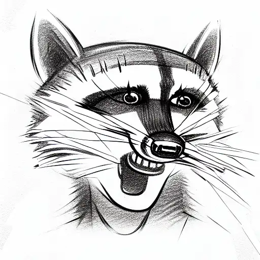 mechanic raccoon  tattoo design idea