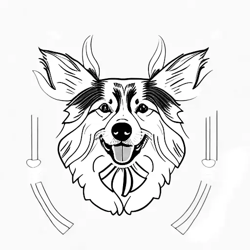 Australian Shepherd Blue merle tattoo design idea
