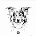Australian Shepherd with cool effect tattoo design idea