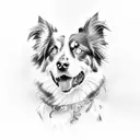 Australian Shepherd with cool effect tattoo design idea