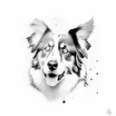 Australian Shepherd with cool effect tattoo design idea