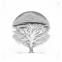 acacia tree at desert tattoo design idea