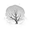 acacia tree at desert tattoo design idea