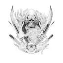 knuckle weapon tattoo design idea