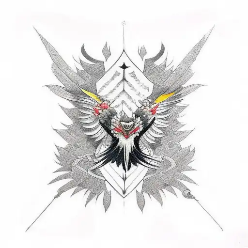 heraldic Bearded vulture chest tattoo tattoo design idea