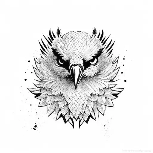 Bearded vulture chest tattoo tattoo design idea