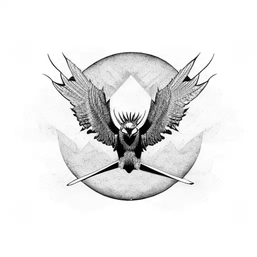 Flying Bearded vulture chest tattoo tattoo design idea