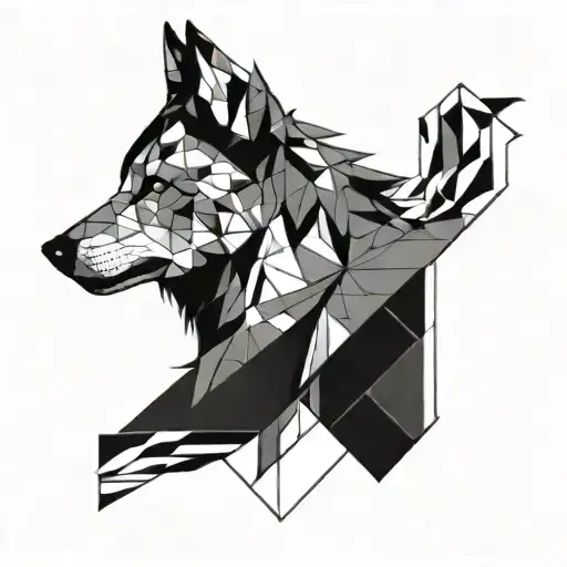wolf looking forward tattoo design idea