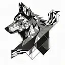 wolf looking forward tattoo design idea