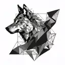 wolf looking forward tattoo design idea