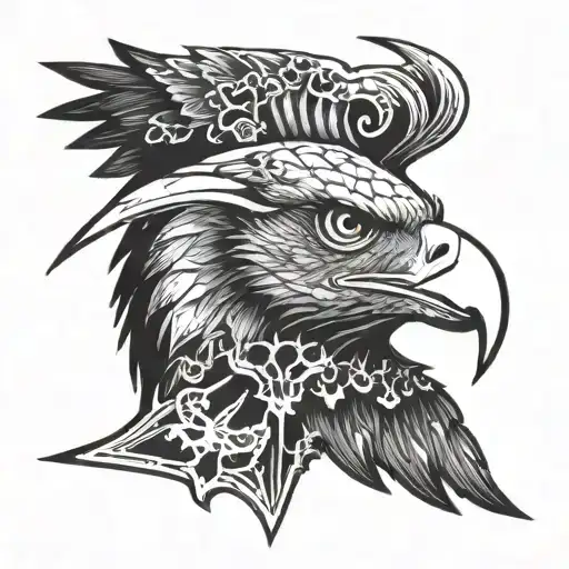 eagle bone head  tattoo design idea