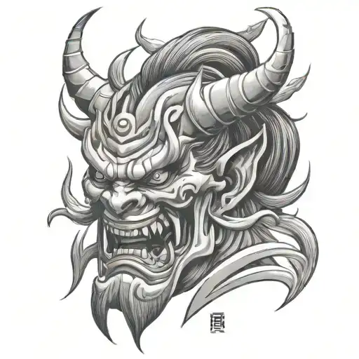 oni demon tattoo design idea