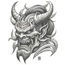 oni demon tattoo design idea