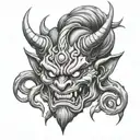 oni demon tattoo design idea