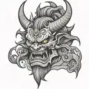 oni demon tattoo design idea