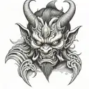 oni demon tattoo design idea