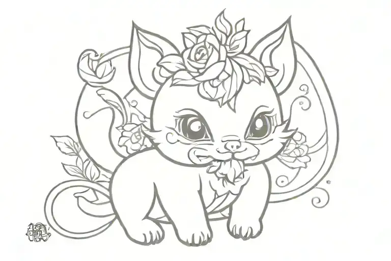 baby Pixiu tattoo design idea