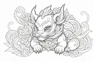 cute Pixiu tattoo design idea
